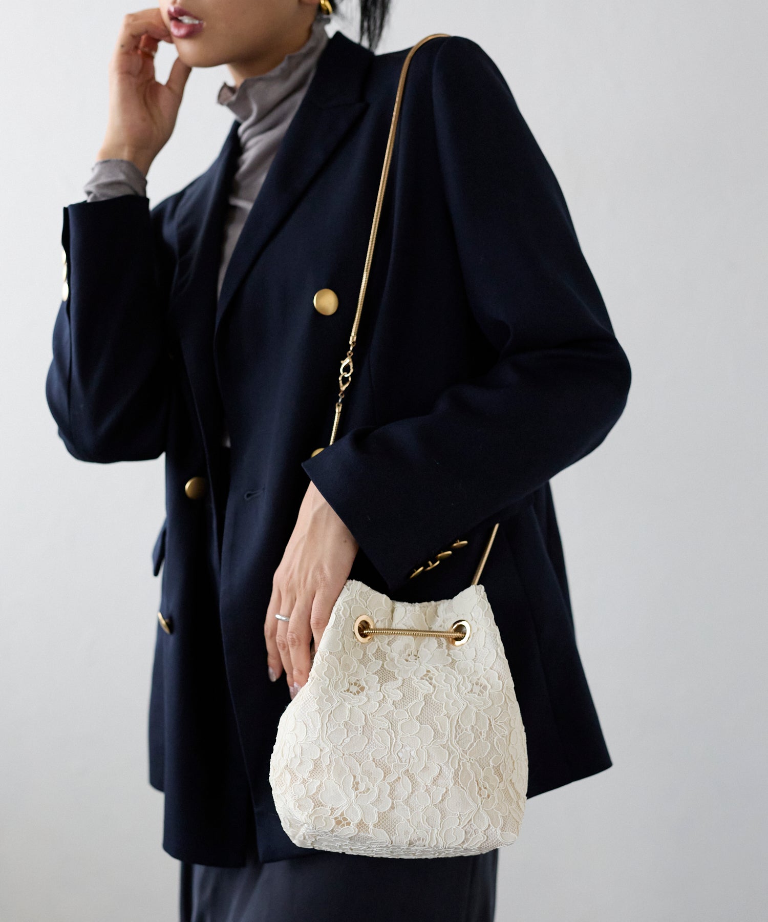 刺繍レース2wayバッグ