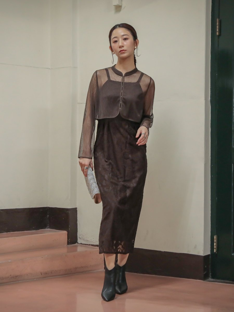 トップス&タイトロングドレスセットアップ - &Robu.