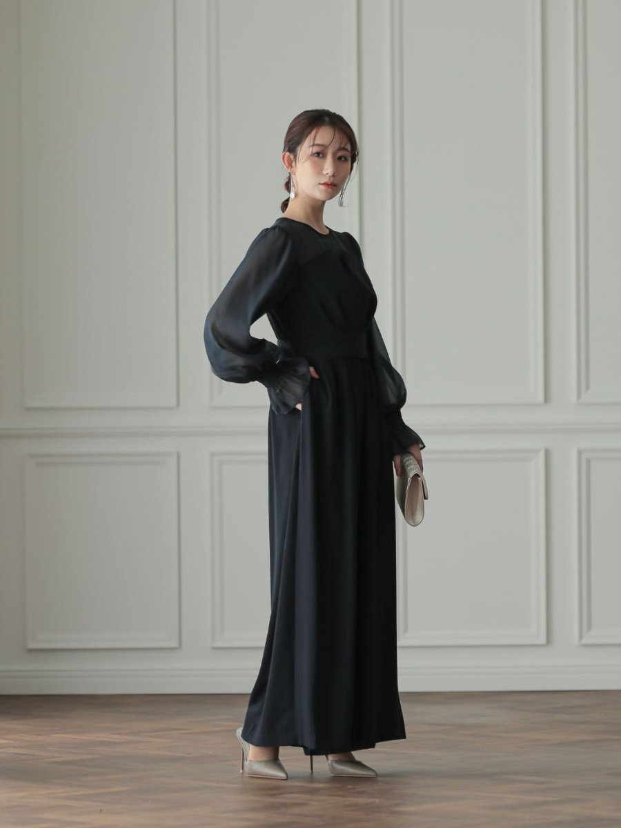 ボリュームスリーブオールインワンパンツドレス - &Robu.