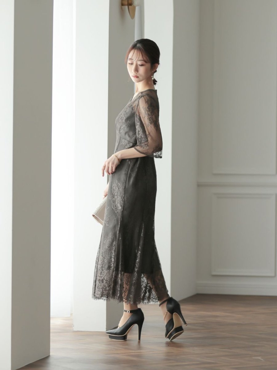 レースロングマーメイドドレス - &Robu.