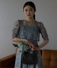 ラインストーンパールハンドルバッグ