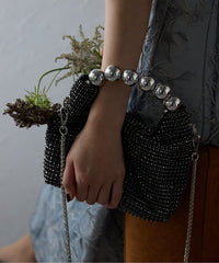 ラインストーンパールハンドルバッグ