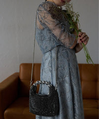 ラインストーンパールハンドルバッグ