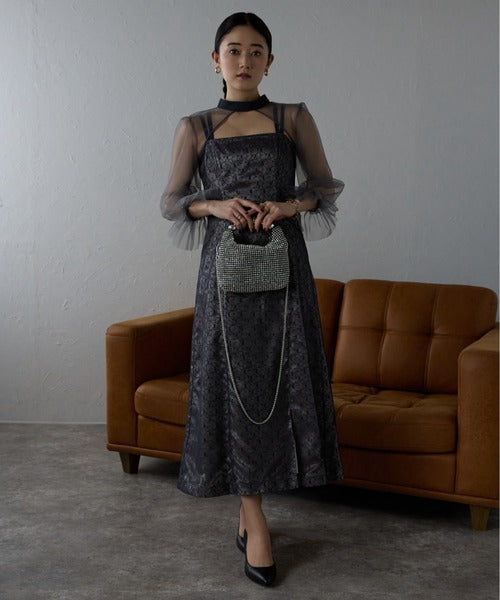 ラインストーンパールハンドルバッグ