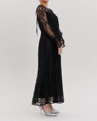 レースコンビフレアマーメイドロングドレス