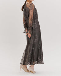 レースコンビフレアマーメイドロングドレス