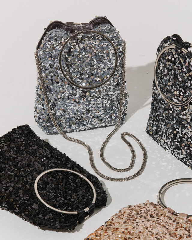 スパンコールリングハンドルバッグ