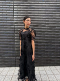 FLOWER LACE DRESS ブラック 着用写真