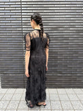 FLOWER LACE DRESS ブラック 着用写真