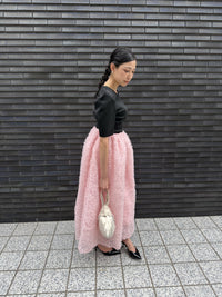 MOCOMOCO SET UP HALF SLEEVE DRESS ピンク 着用写真
