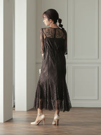 レースロングマーメイドドレス - &Robu.