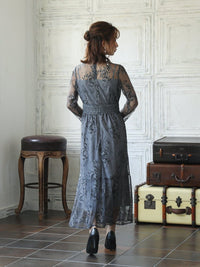 オールレースメローロングドレス - &Robu.