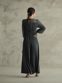 ボリュームスリーブオールインワンパンツドレス - &Robu.