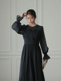 ボリュームスリーブオールインワンパンツドレス - &Robu.