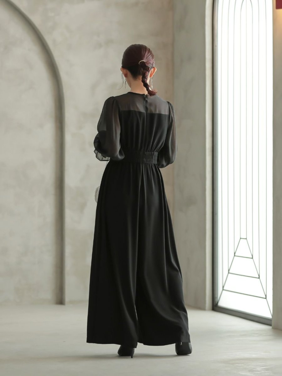 ボリュームスリーブオールインワンパンツドレス - &Robu.