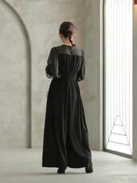 ボリュームスリーブオールインワンパンツドレス - &Robu.