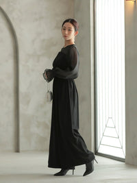 ボリュームスリーブオールインワンパンツドレス - &Robu.