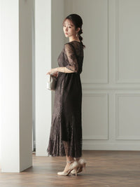 レースロングマーメイドドレス - &Robu.