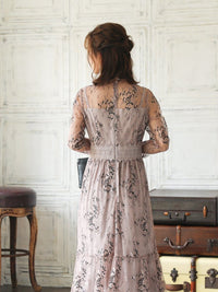 オールレースメローロングドレス - &Robu.