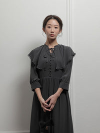 ビッグカラーロングドレス - &Robu.