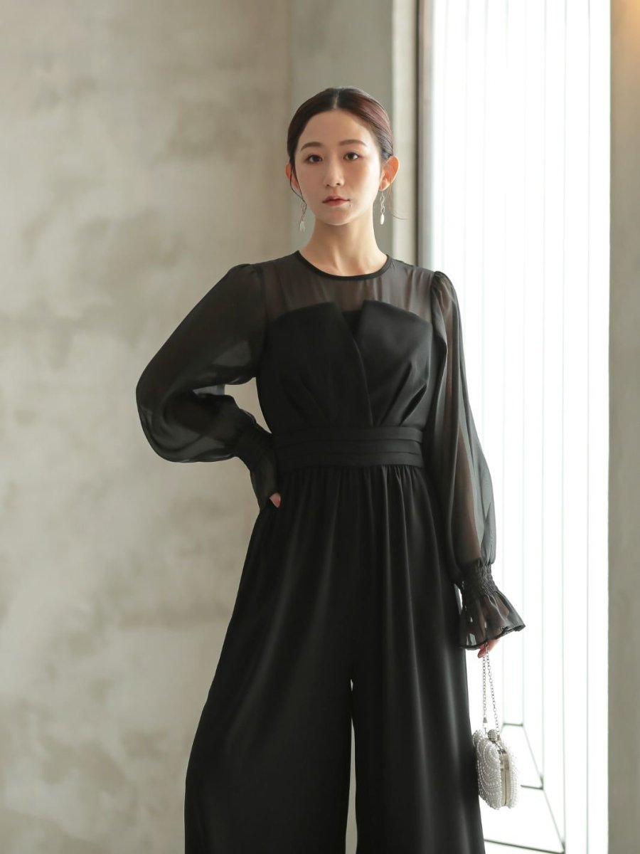 ボリュームスリーブオールインワンパンツドレス - &Robu.