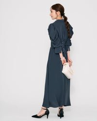 リブウエストテーラードロングドレス - &Robu.