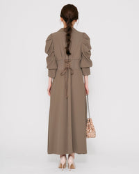 リブウエストテーラードロングドレス - &Robu.