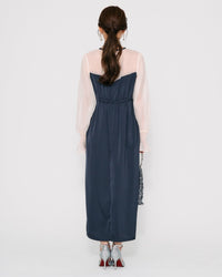 サテンタイトロングドレス - &Robu.