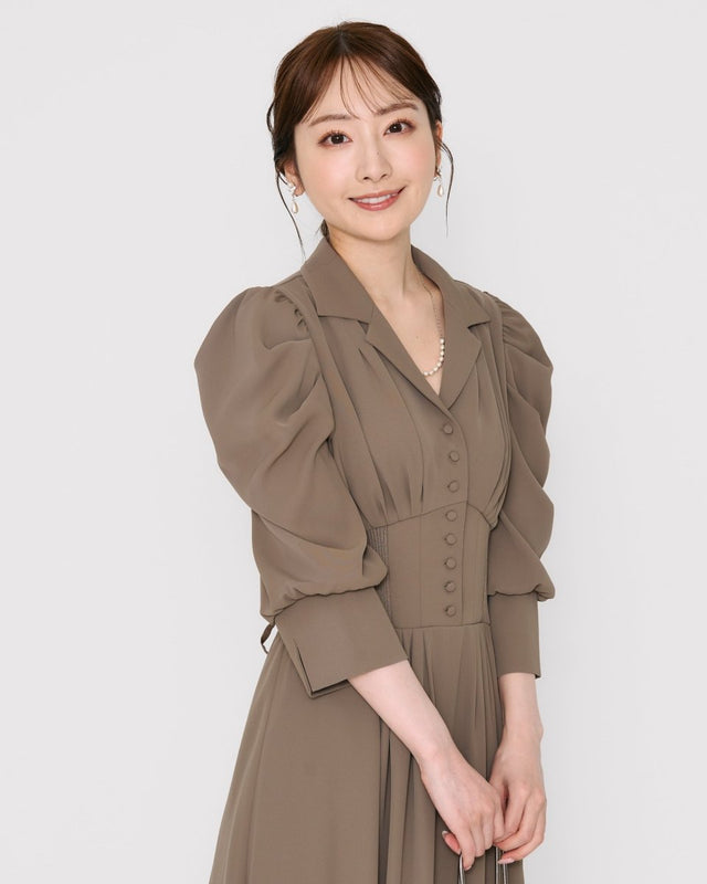 リブウエストテーラードロングドレス - &Robu.