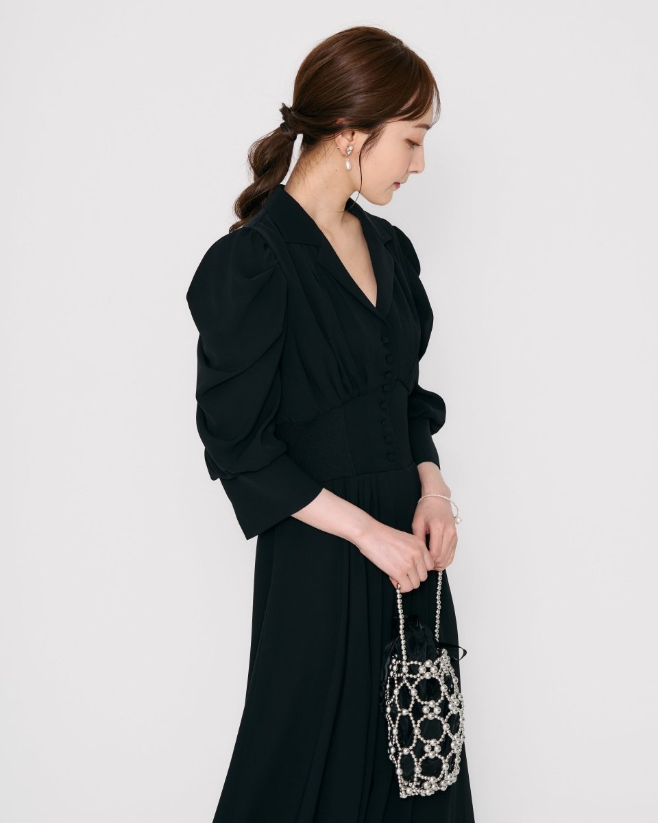 リブウエストテーラードロングドレス - &Robu.