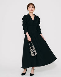 リブウエストテーラードロングドレス - &Robu.