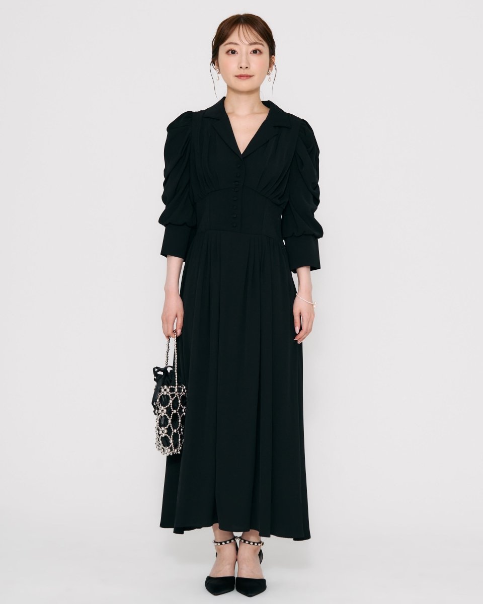 リブウエストテーラードロングドレス - &Robu.