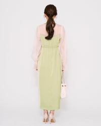 サテンタイトロングドレス - &Robu.