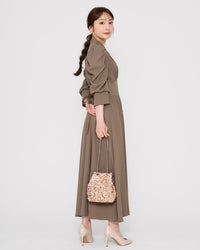 リブウエストテーラードロングドレス - &Robu.