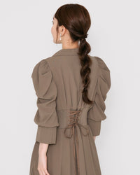 リブウエストテーラードロングドレス - &Robu.