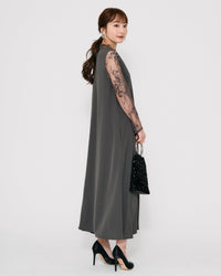 レースコンビネーションメローロングドレス - &Robu.